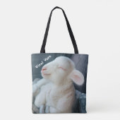 Viral Vern White Lamb Durable Tote Bag トートバッグ (裏面)