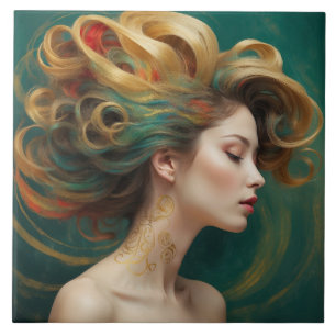 "Virelle" – エメラルド波の光 タイル