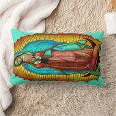 Virgen de Guadalupe Almohada oracion Salve Regina ランバークッション (ブランケット)