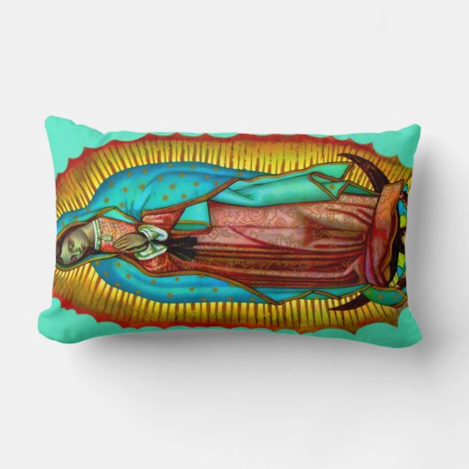 Virgen de Guadalupe Almohada oracion Salve Regina ランバークッション (正面)