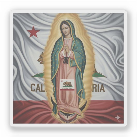 Virgen de Guadalupe - California シール (正面)