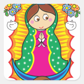 VIRGEN DE GUADALUPE CARICATURA 01 CUSTOMIZABLE PRO スクエアシール