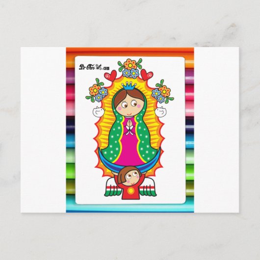 VIRGEN DE GUADALUPE CARICATURA 01 CUSTOMIZABLE PRO ポストカード (正面)