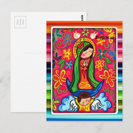 VIRGEN DE GUADALUPE CARICATURA 03 CUSTOMIZABLE PRO ポストカード (正面/裏面)