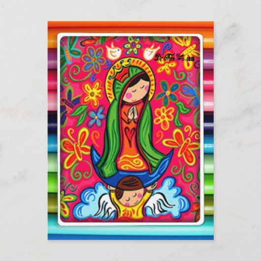 VIRGEN DE GUADALUPE CARICATURA 03 CUSTOMIZABLE PRO ポストカード (正面)