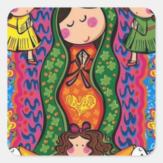 VIRGEN DE GUADALUPE CARICATURA 05 CUSTOMIZABLE PRO スクエアシール