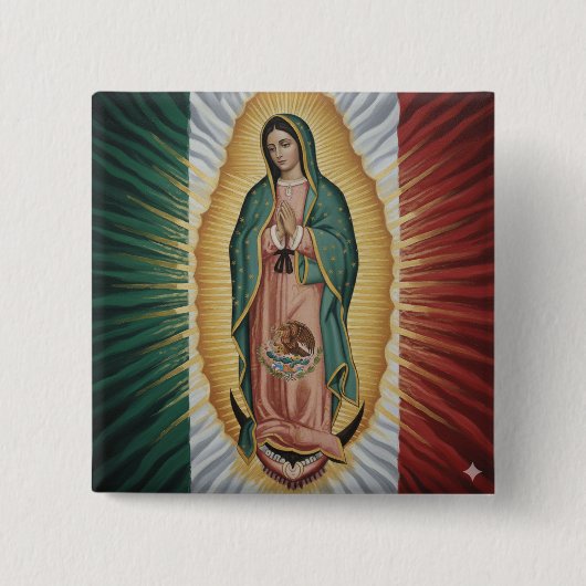 Virgen de Guadalupe - Mexico 缶バッジ (正面)
