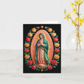 Virgen De Guadalupe Saint Mary Christian Religious カード (黄色い花)