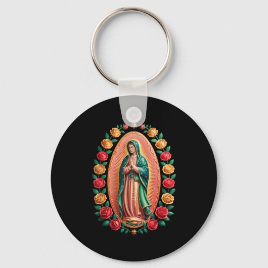Virgen De Guadalupe Saint Mary Christian Religious キーホルダー (正面)