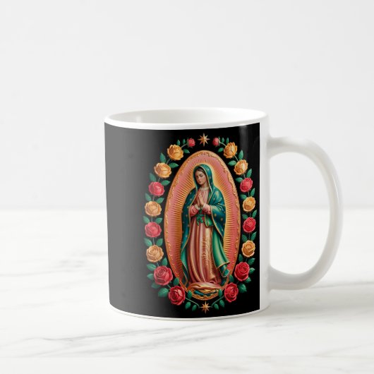 Virgen De Guadalupe Saint Mary Christian Religious コーヒーマグカップ (右)