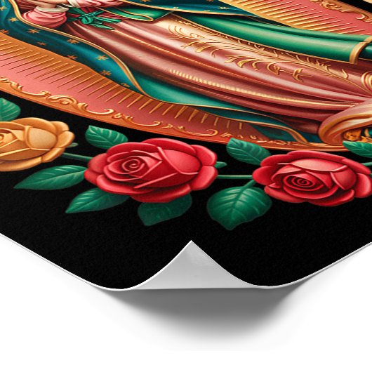 Virgen De Guadalupe Saint Mary Christian Religious ポスター (角)