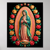 Virgen De Guadalupe Saint Mary Christian Religious ポスター (正面)