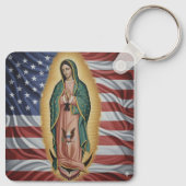 Virgen de Guadalupe - USA キーホルダー (裏面)