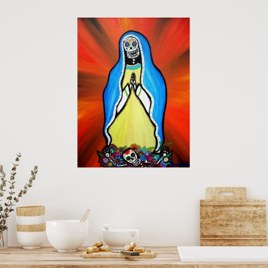Virgen Guadalupe Day of the Dead Poster ポスター (キッチン)