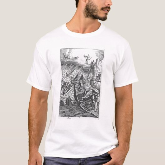 Virgil著「Aeneid」からのイラストレーション Tシャツ (正面)