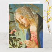VIRGIN ADORING SLEEPING CHRIST CHILD  カード (黄色い花)