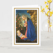 VIRGIN ADORING SLEEPING CHRIST CHILD  カード (黄色い花)