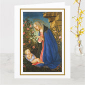 VIRGIN ADORING SLEEPING CHRIST CHILD  カード (黄色い花)