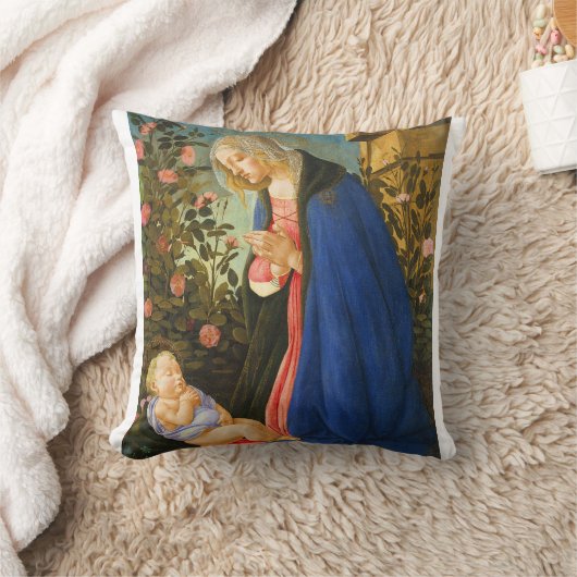 VIRGIN ADORING SLEEPING CHRIST CHILD  クッション (ブランケット)