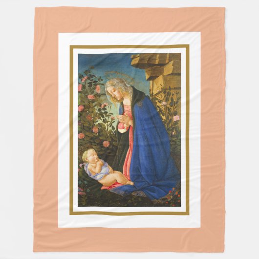 VIRGIN ADORING SLEEPING CHRIST CHILD  フリースブランケット (正面)