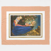 VIRGIN ADORING SLEEPING CHRIST CHILD  フリースブランケット (正面(横))