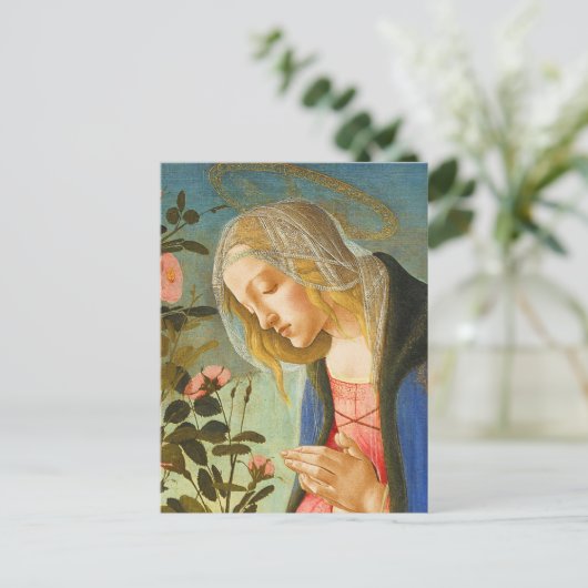 VIRGIN ADORING SLEEPING CHRIST CHILD ポストカード (スタンド正面)