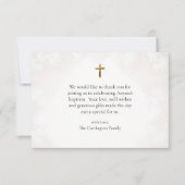 Virgin & Child Ornate Gold Frame Catholic Baptism  サンキューカード (正面)