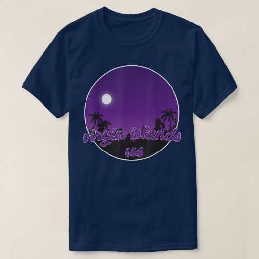 virgin islands us By night with Palms T-Shirt Tシャツ (デザイン正面)
