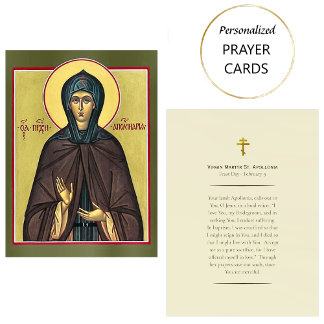 Virgin Martyr St. Apollonia Orthodox Prayer Card   プレイスカード