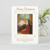 Virgin Mary and Baby Jesus Religious Christmas シーズンカード (スタンド正面)
