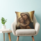 Virgin Mary and Baby Jesus Throw Pillow クッション (椅子)