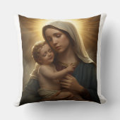 Virgin Mary and Baby Jesus Throw Pillow クッション (裏面)