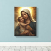 Virgin Mary and Child Jesus Stretched Canvas Print キャンバスプリント (インサイチュ (ウッドフロア))