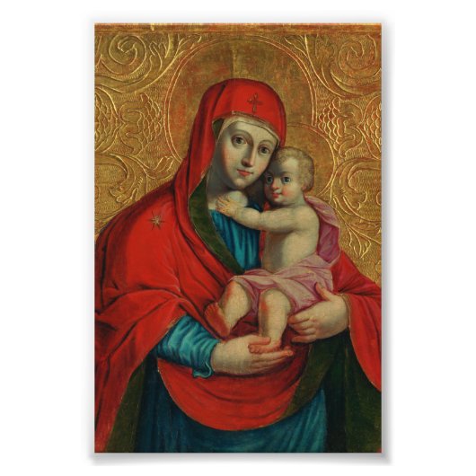 Virgin Mary and Jesus Child by Jan Rombauer フォトプリント (正面)