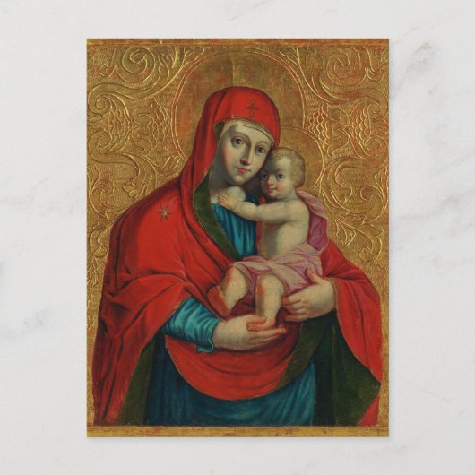 Virgin Mary and Jesus Child by Jan Rombauer ポストカード (正面)
