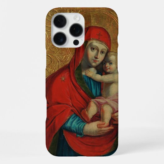 Virgin Mary and Jesus Child by Jan Rombauer iPhoneケース (裏面)