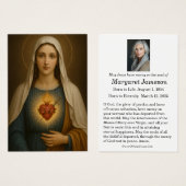 Virgin Mary Catholic Funeral Memorial Holy Card - (正面&裏面)