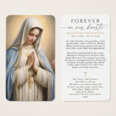 Virgin Mary Cross Hail Mary Funeral Prayer Card (正面&裏面)