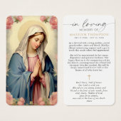 Virgin Mary Cross Sympathy Prayer Card (正面&裏面)