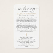 Virgin Mary Cross Sympathy Prayer Card (裏面)