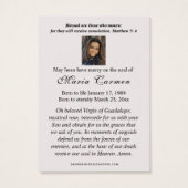 Virgin Mary Guadalupe Roses Catholic Funeral (裏面)