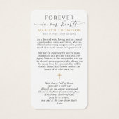 Virgin Mary Hail Mary Memorial Prayer Cards (裏面)