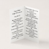 Virgin Mary, Help of Christians, Prayer Card (内部)