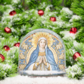 Virgin Mary in Blues and Golds Flower Frame (クリスマス)