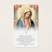 Virgin Mary In Loving Memory Sympathy Prayer Card (正面)