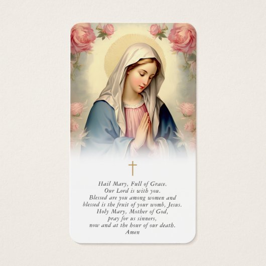 Virgin Mary In Loving Memory Sympathy Prayer Card (正面)