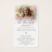 Virgin Mary In Loving Memory Sympathy Prayer Cards (裏面)