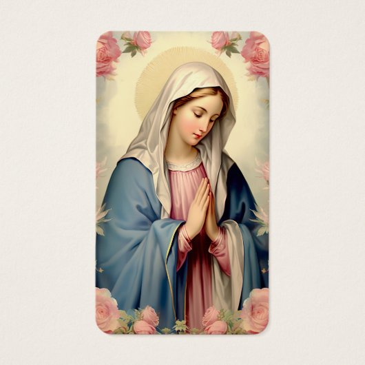Virgin Mary In Loving Memory Sympathy Prayer Cards (正面)