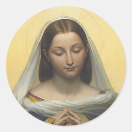 Virgin Mary In Prayer Round Sticker ラウンドシール