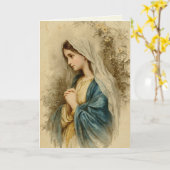 Virgin Mary Lilies Religious Vintage Scripture カード (黄色い花)